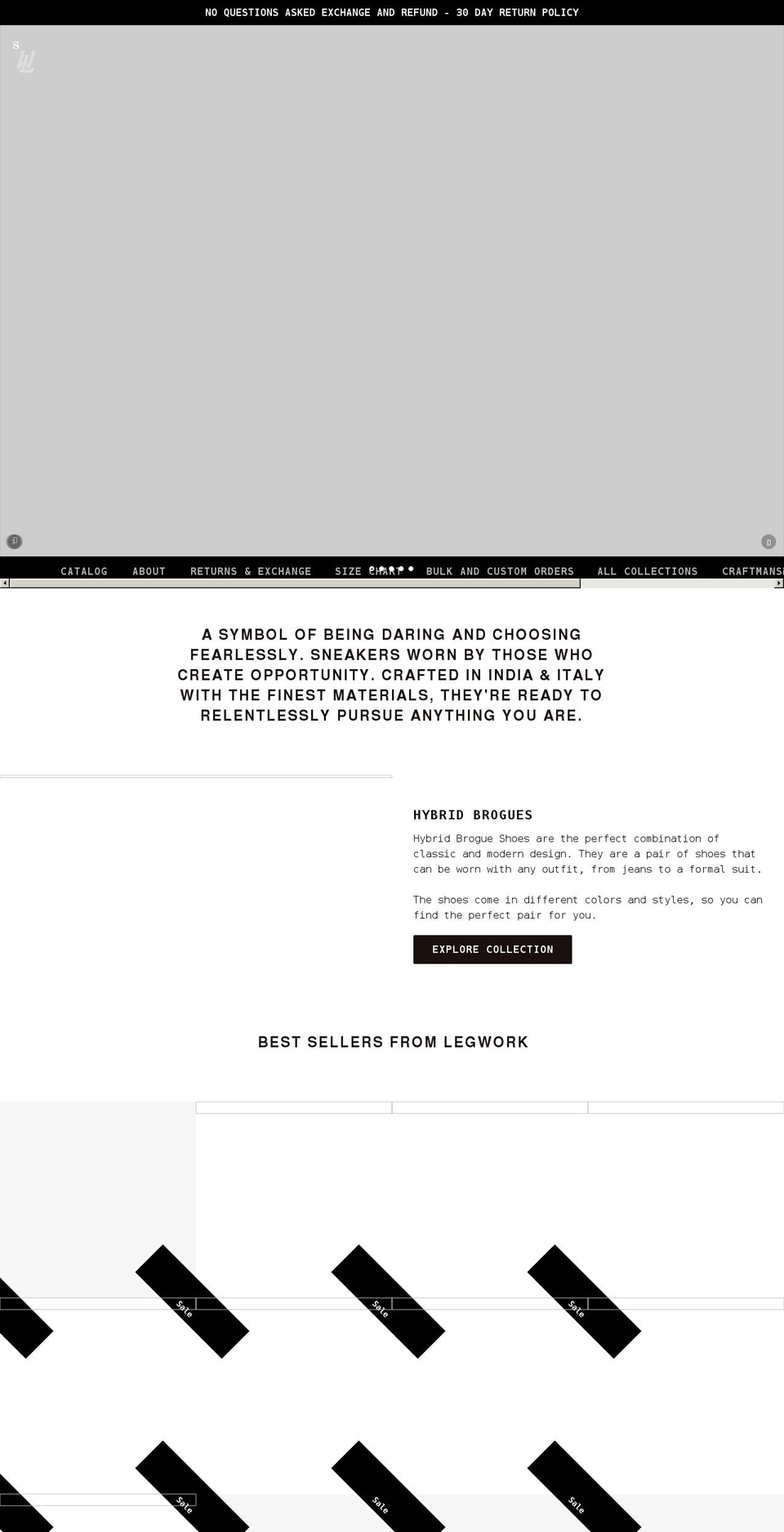 legwork.in shopify website screenshot