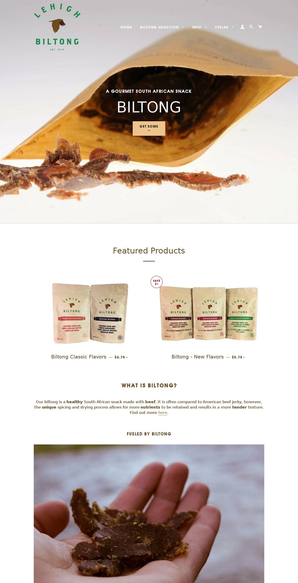 lehighbiltong.com shopify website screenshot