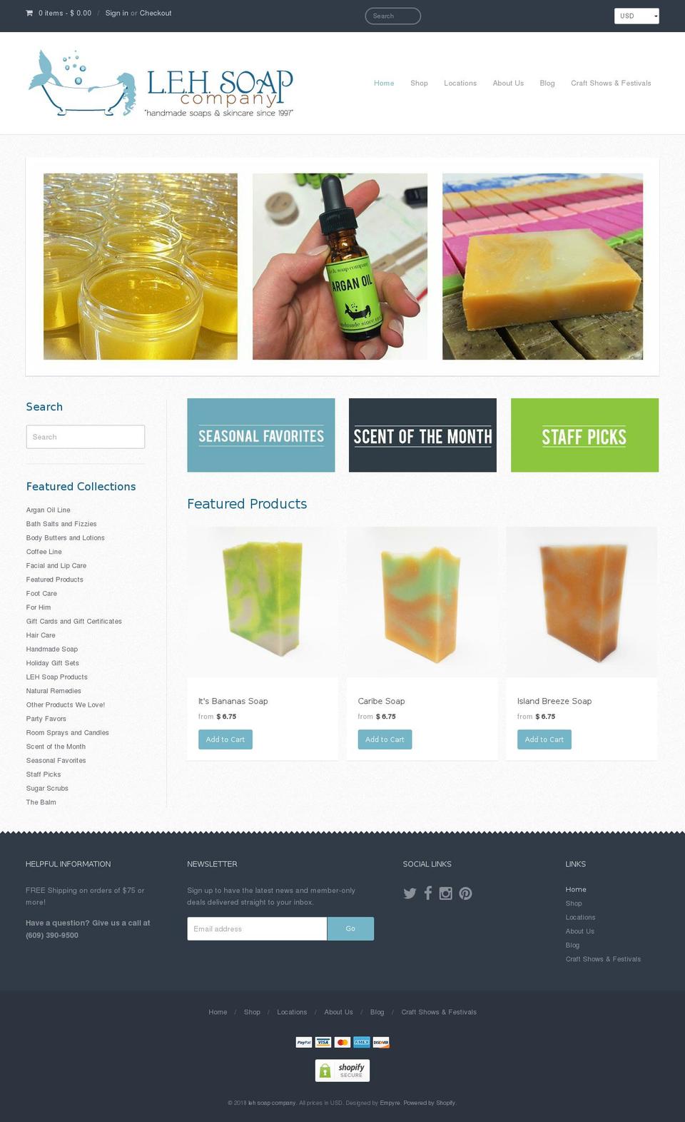 lehsoapcompany.com — Shopify storefront screenshot