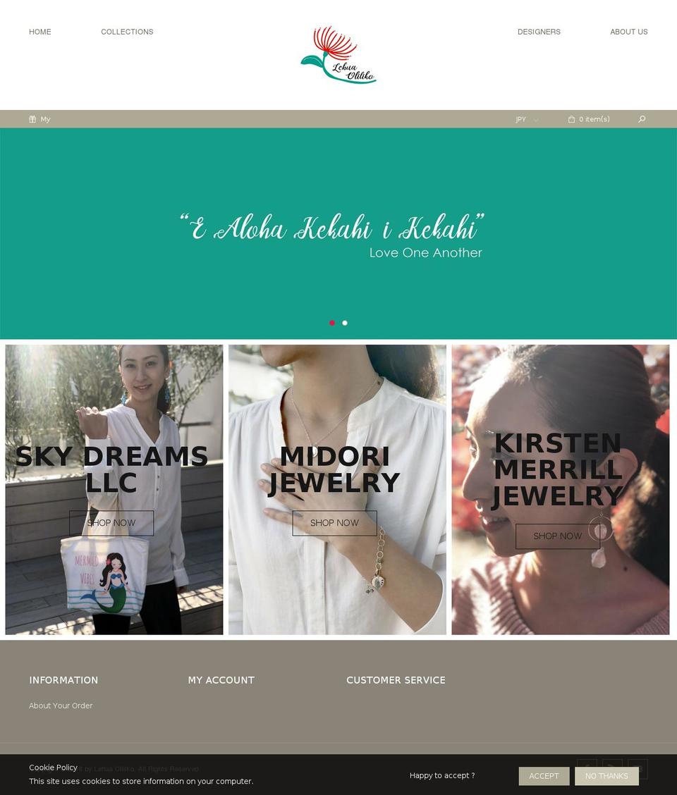 lehua-oliliko.com — Shopify storefront screenshot