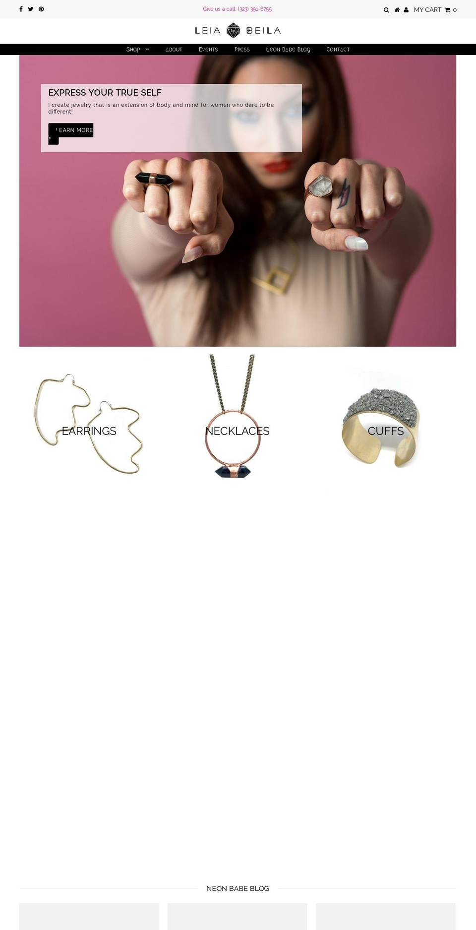 leiabeila.com — Shopify storefront screenshot