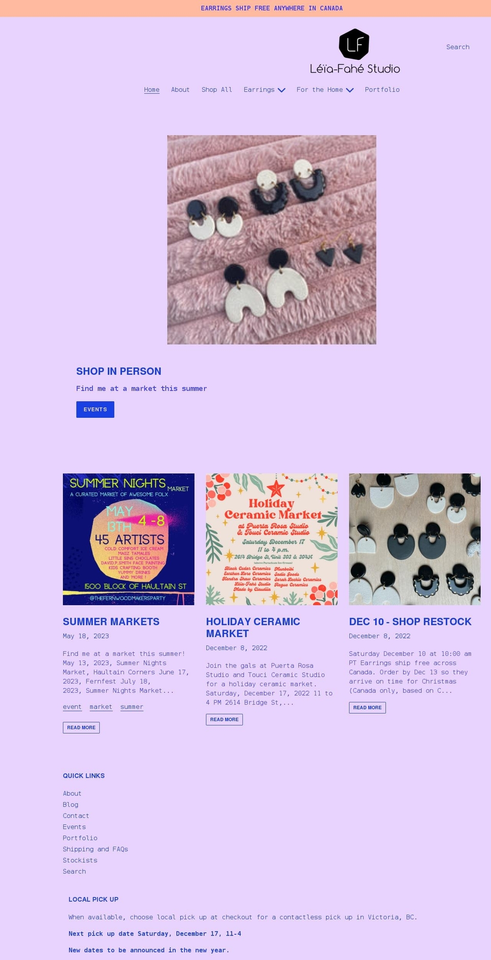 leiafahe.com shopify website screenshot