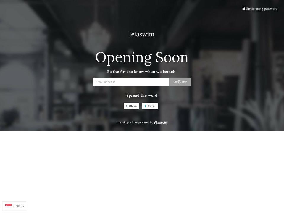leiaswim.com — Shopify storefront screenshot