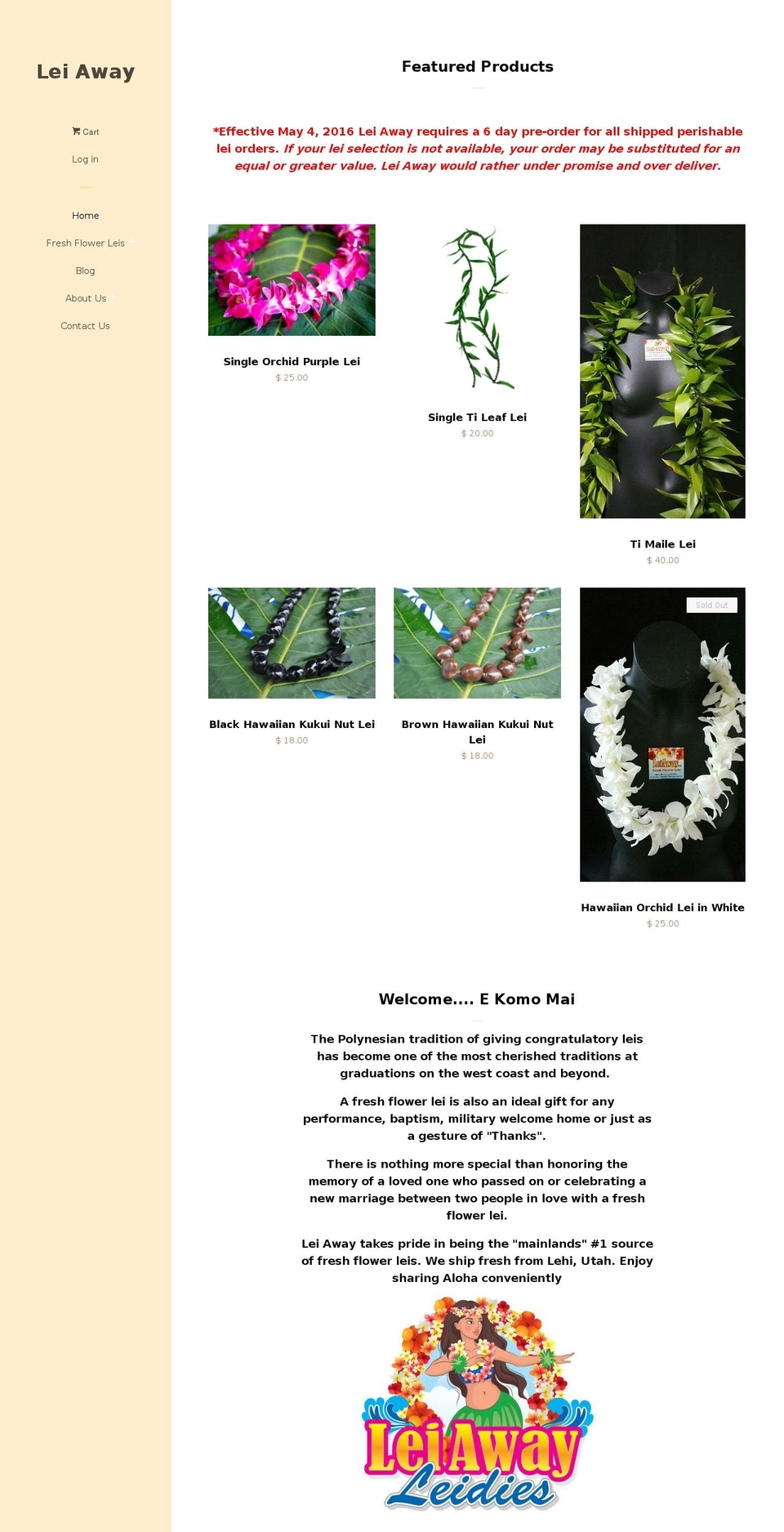leiaway.com shopify website screenshot