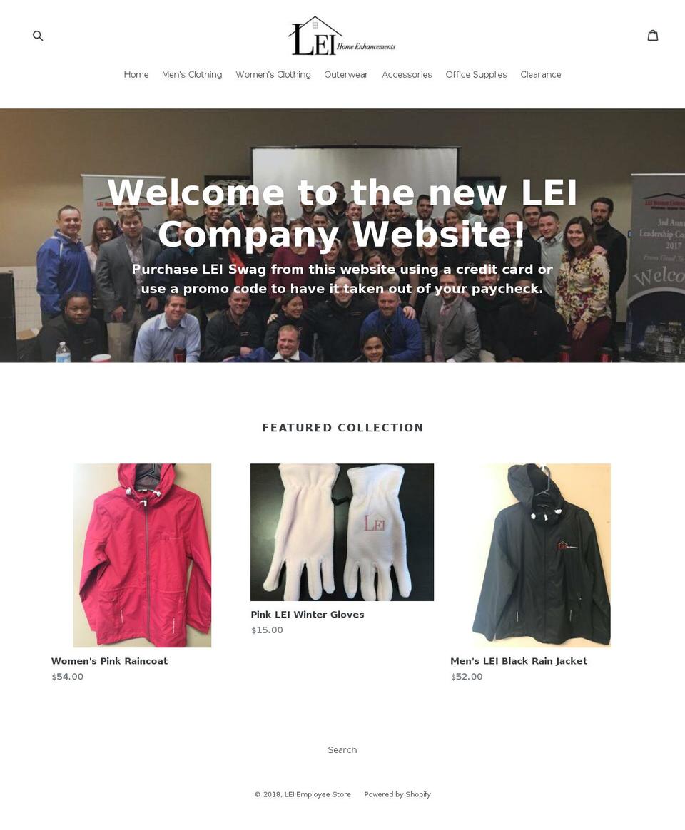 leicompanystore.com — Shopify storefront screenshot