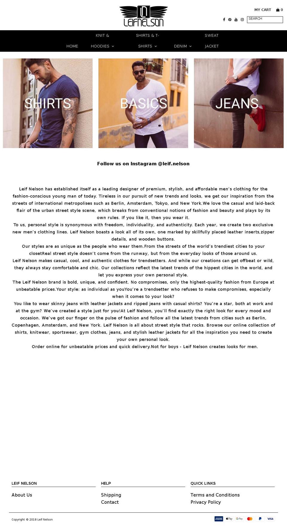 leif-nelson.com — Shopify storefront screenshot