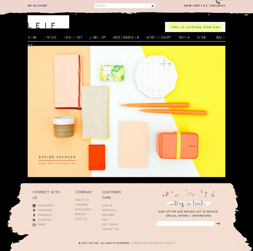 leifshop.com shopify website screenshot