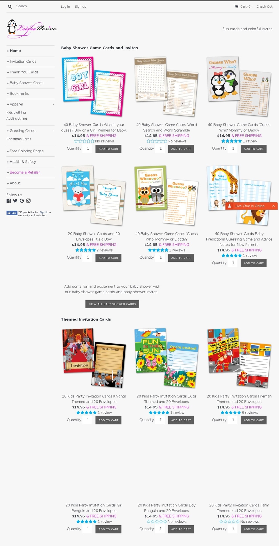 leighamarina.com shopify website screenshot