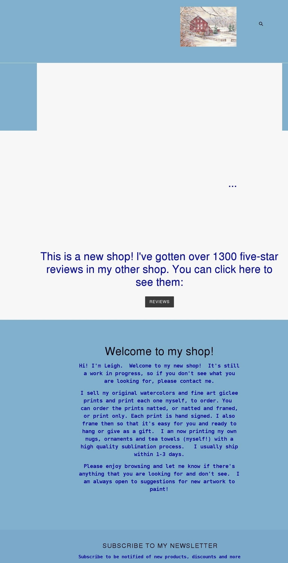 leighbarrywatercolors.com shopify website screenshot