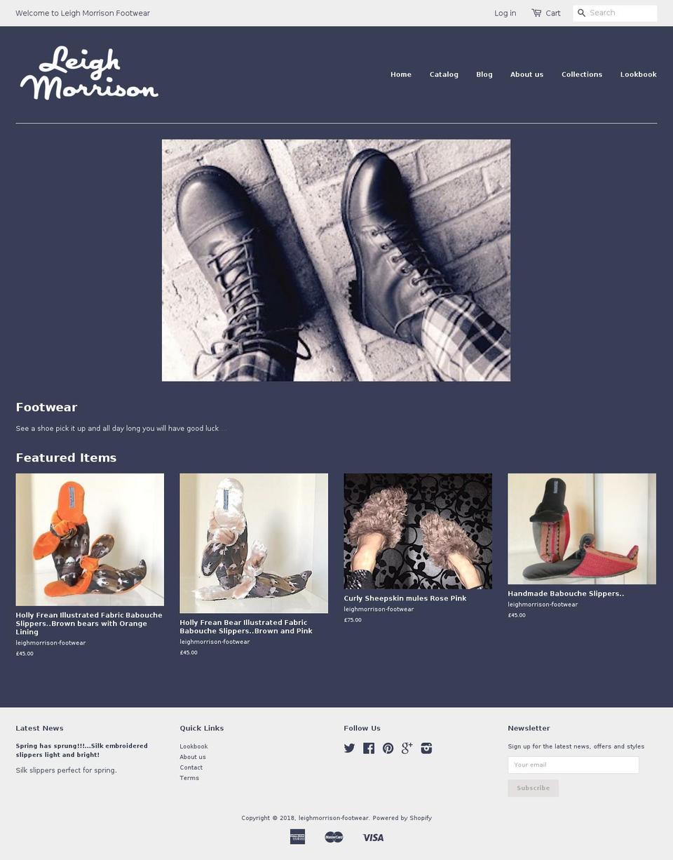 leighmorrison-footwear.com shopify website screenshot