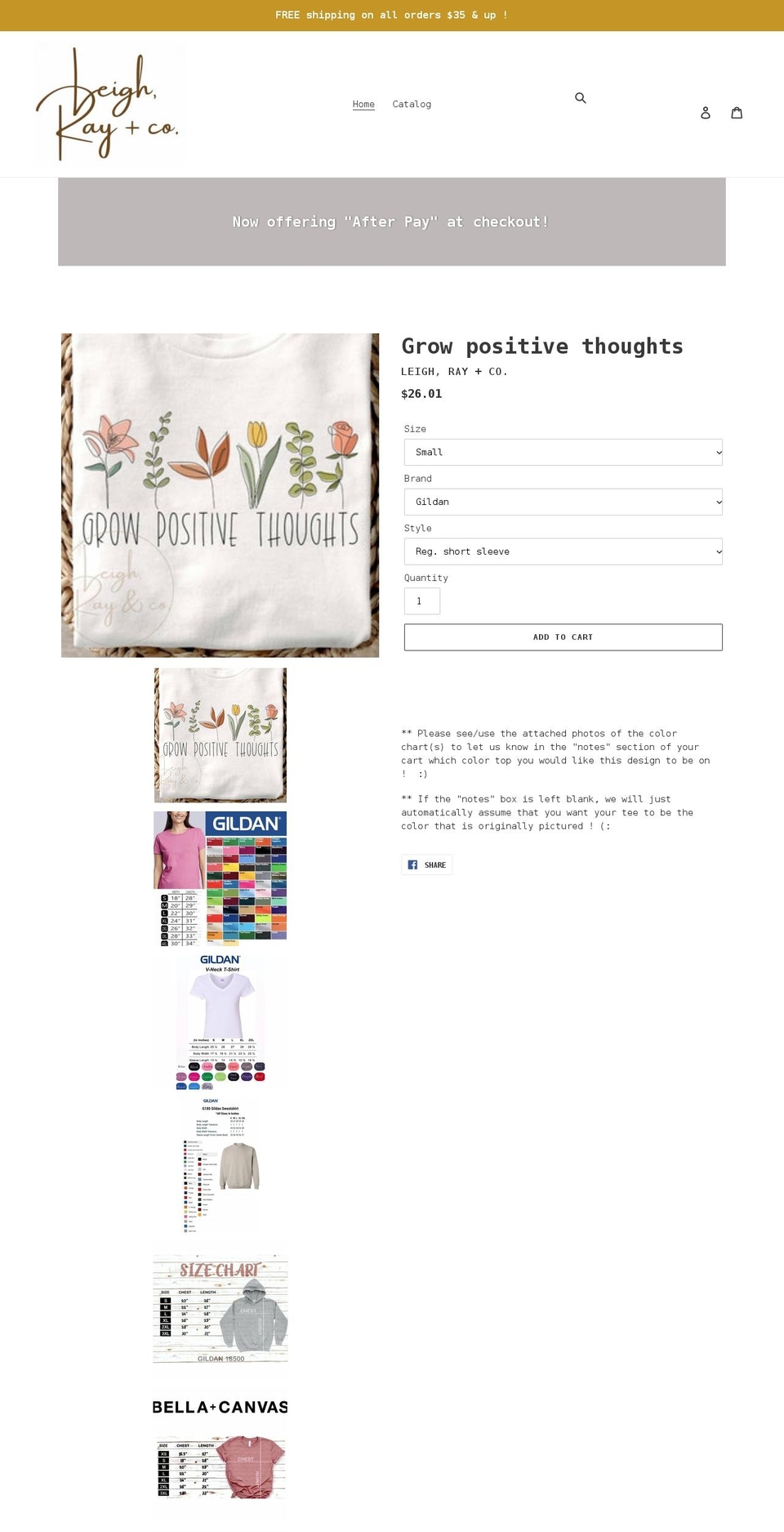 leighrayandco.com shopify website screenshot