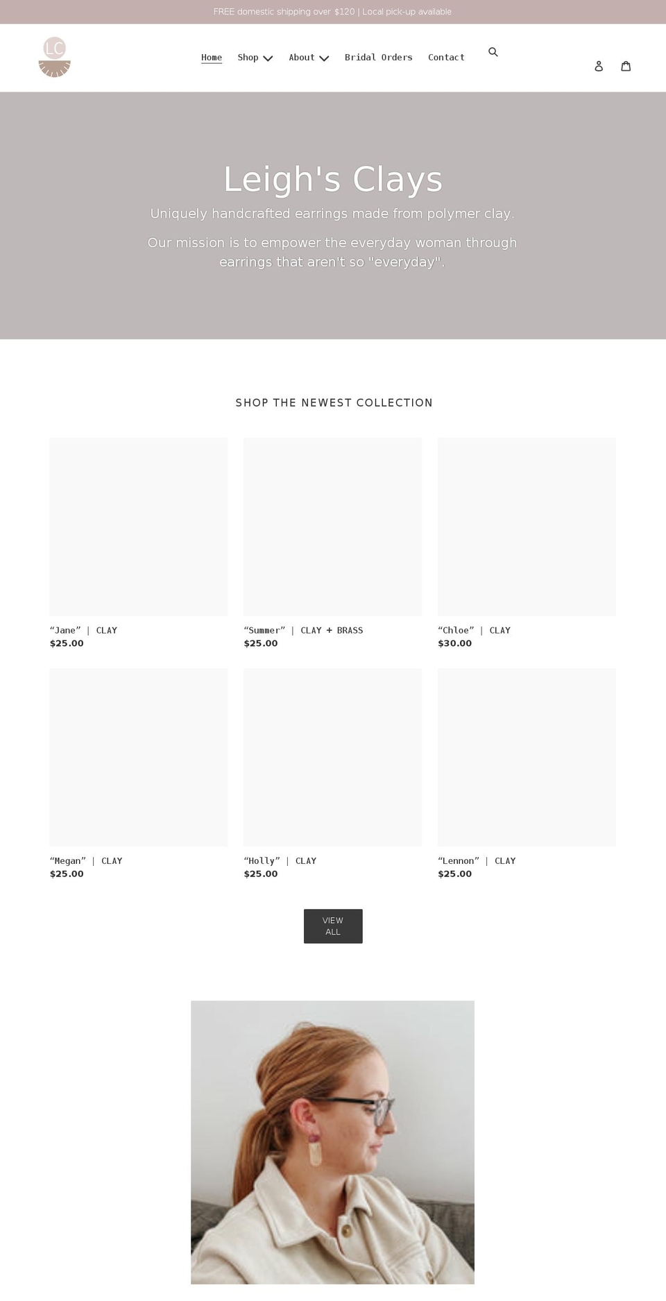 leighsclays.com shopify website screenshot