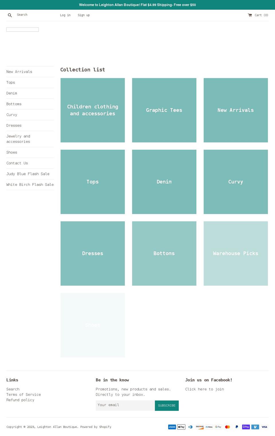 leightonallan.com shopify website screenshot