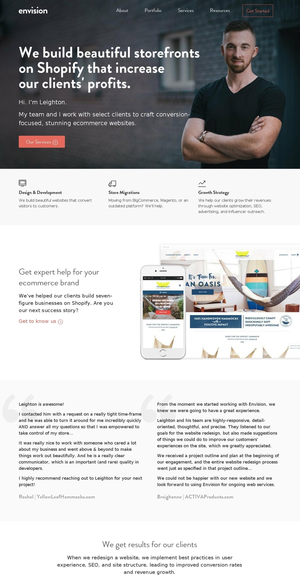 Envision - June 6 2018 Shopify theme site example leightoncreativedesign.com