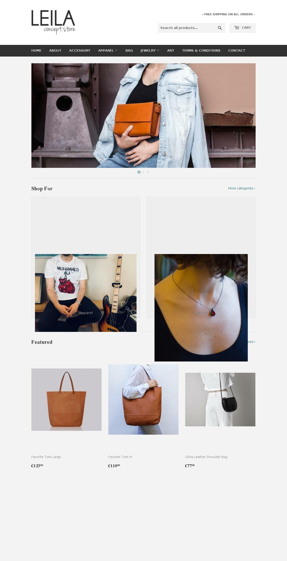 leilaconceptstore.com — Shopify storefront screenshot