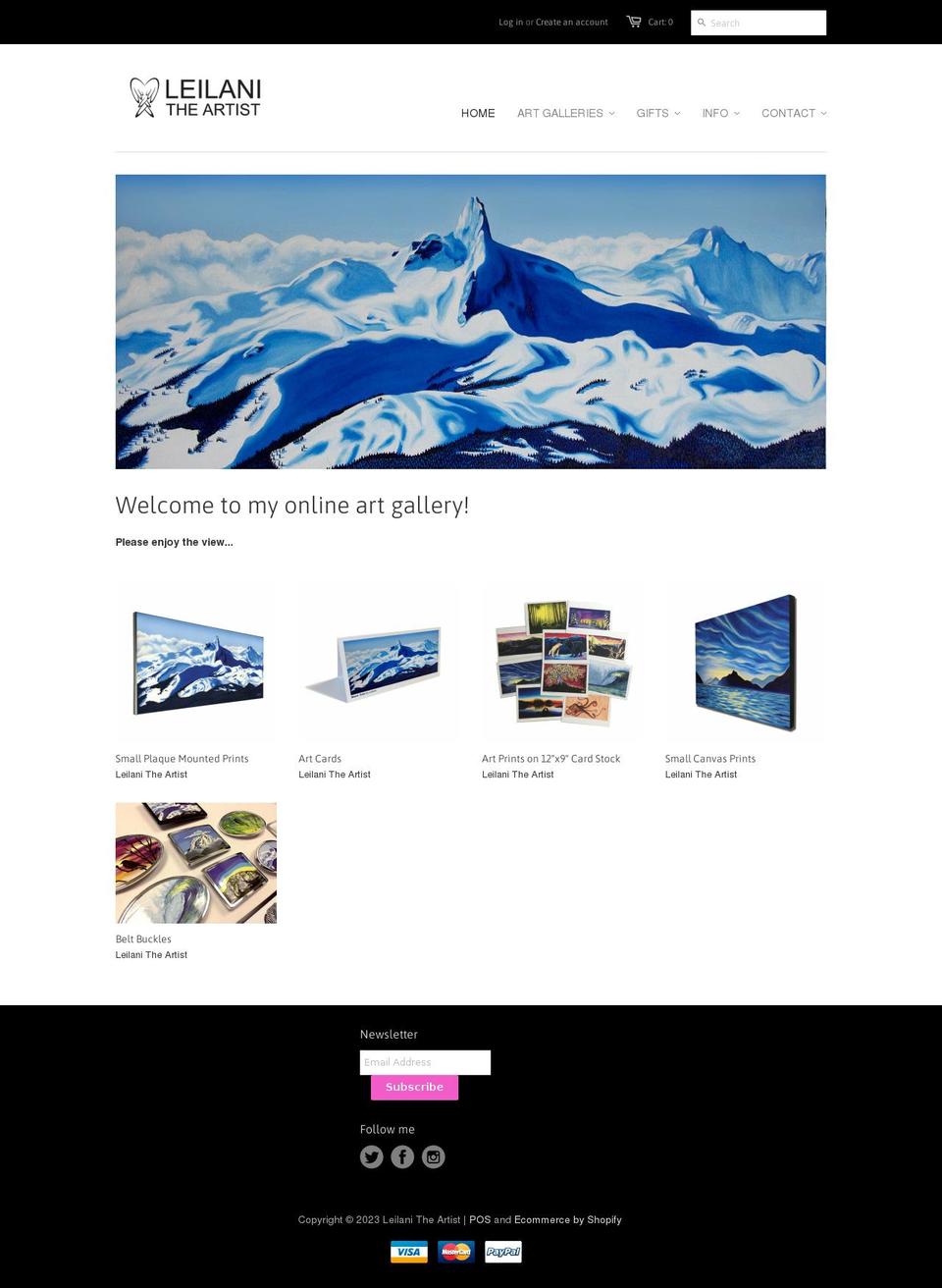 leilani-the-artist.myshopify.com shopify website screenshot
