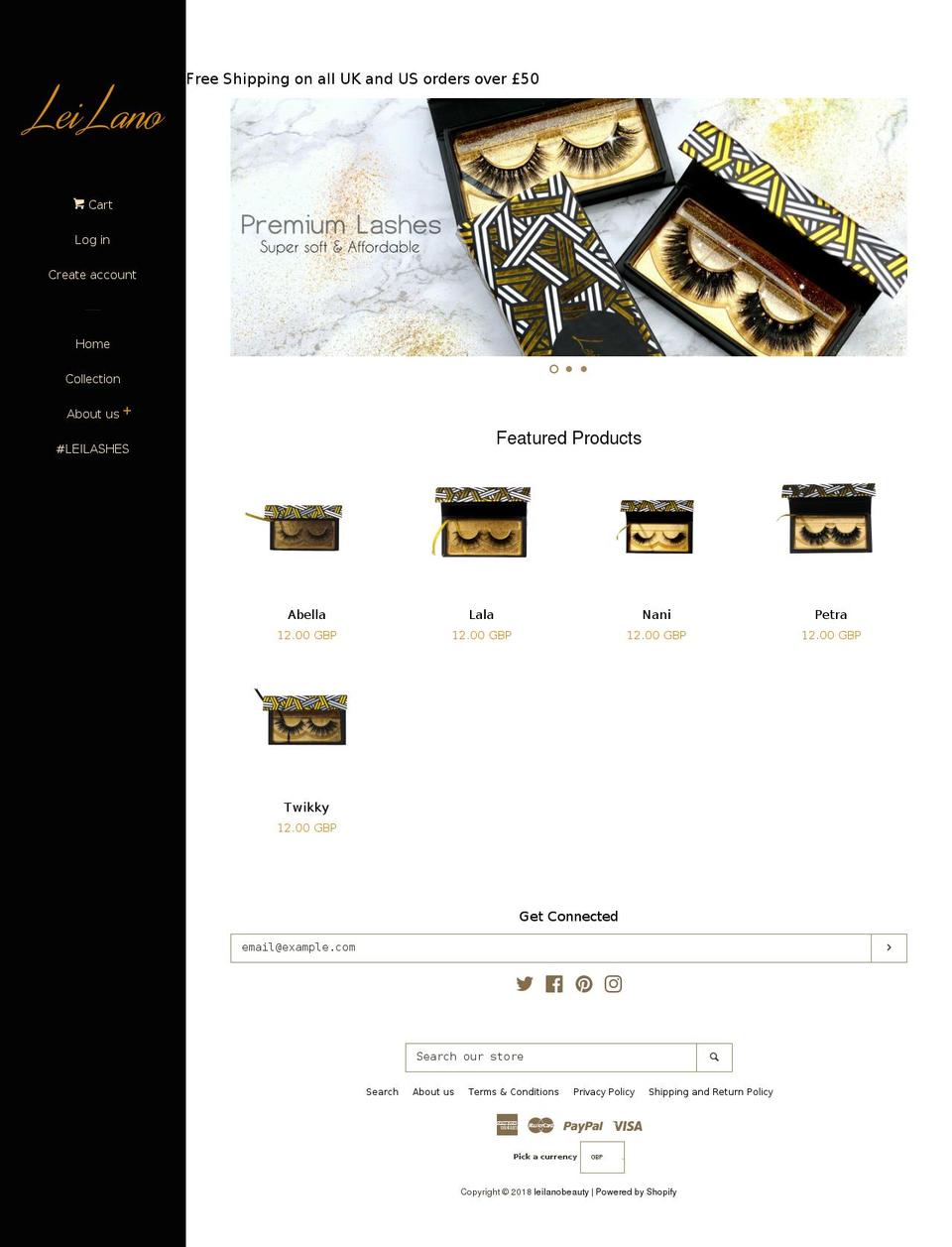 leilano.com — Shopify storefront screenshot