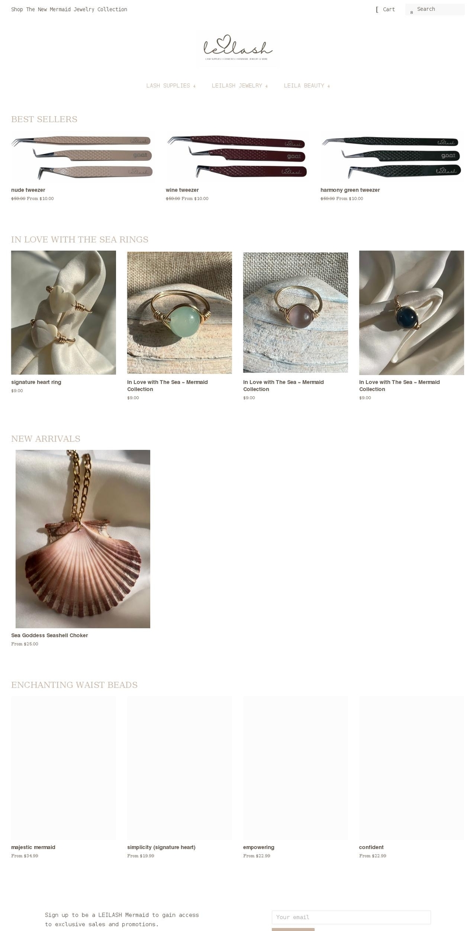 leilashofficial.com shopify website screenshot