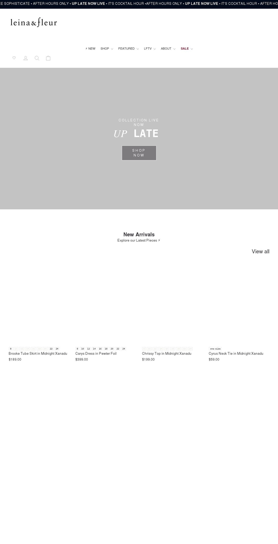 leinaandfleur.com.au shopify website screenshot