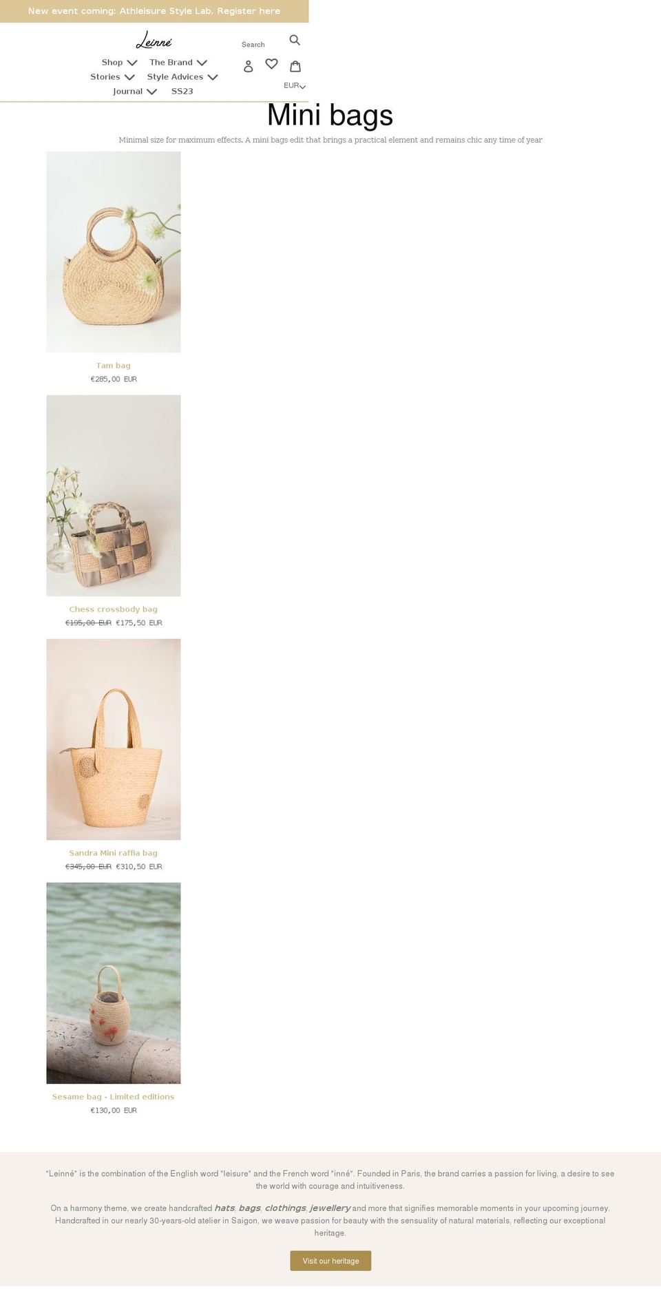 leinne.com shopify website screenshot