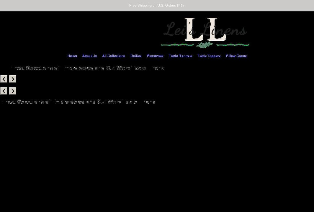 leislinens.com shopify website screenshot