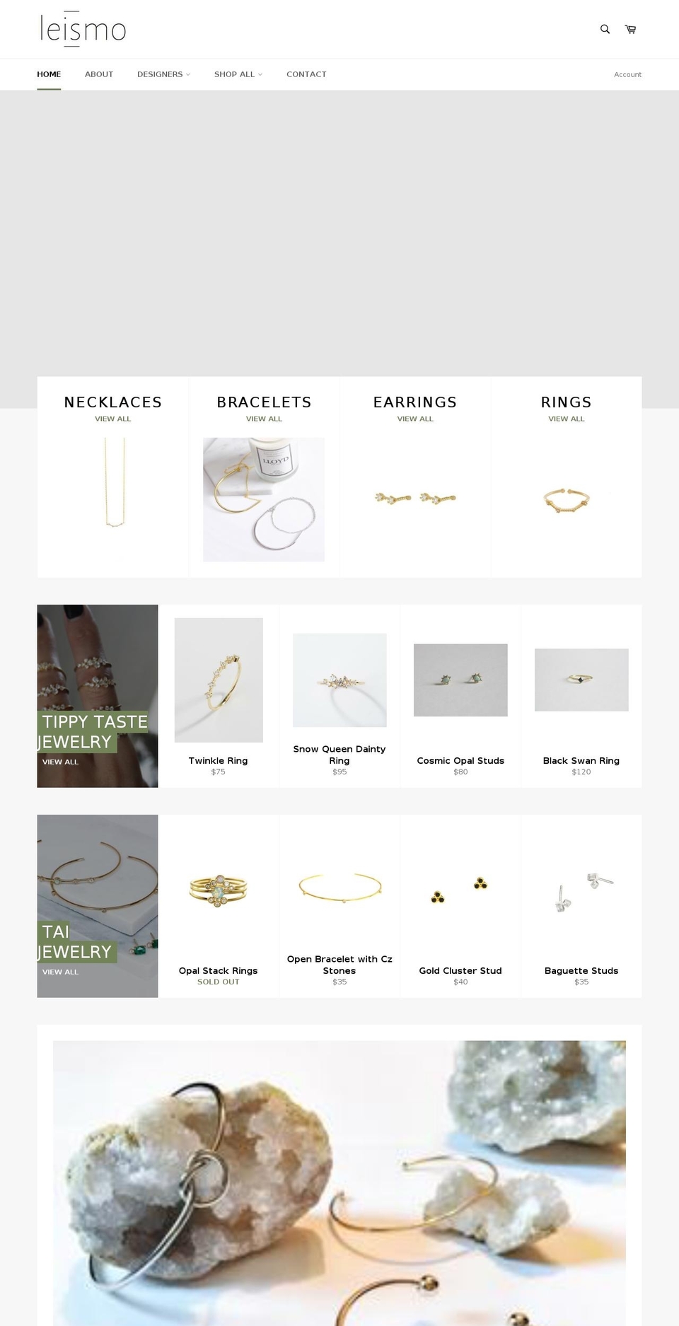 leismojewelry.com — Shopify storefront screenshot