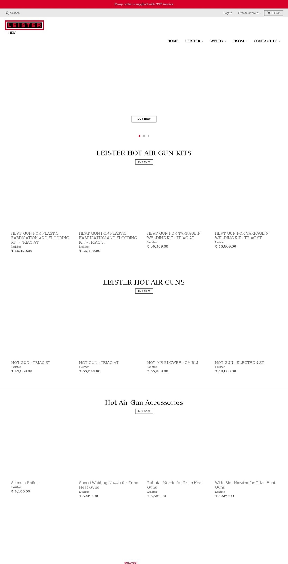 leisterindia.com — Shopify storefront screenshot