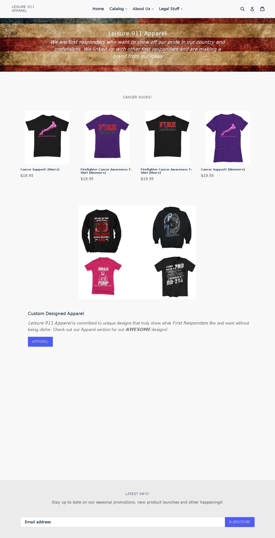 leisure911apparel.com — Shopify storefront screenshot