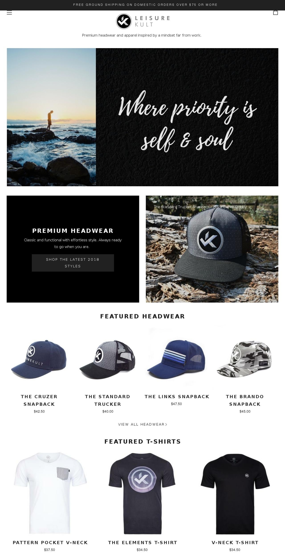 leisurekult.com — Shopify storefront screenshot
