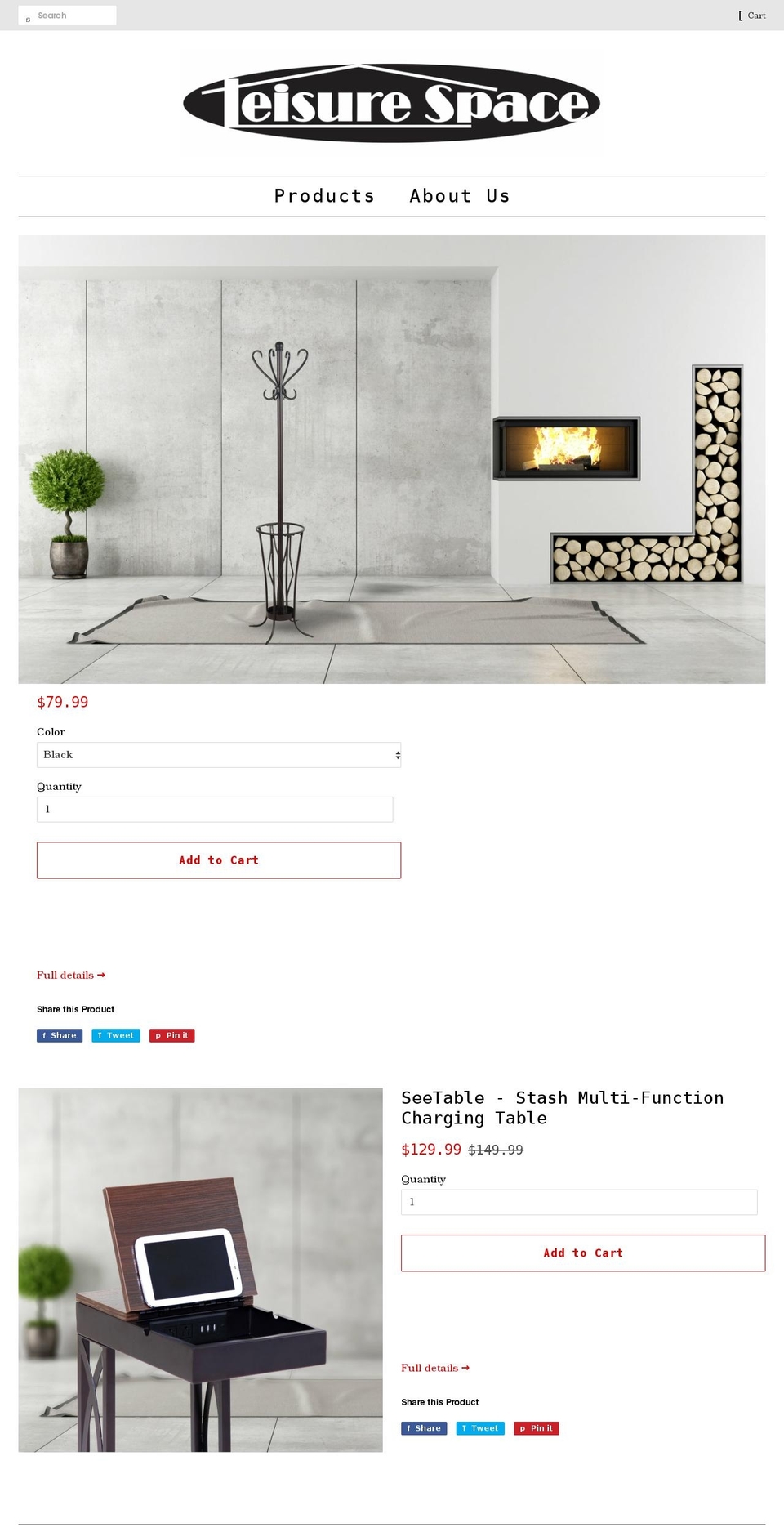 leisurespaceus.com shopify website screenshot