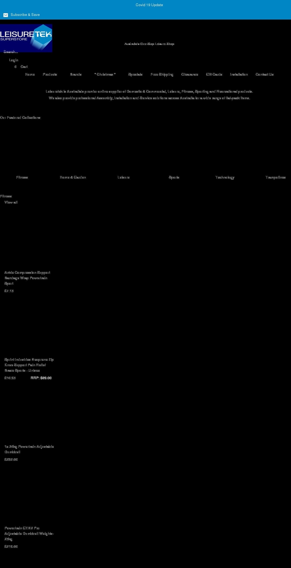 leisuretek.com.au shopify website screenshot