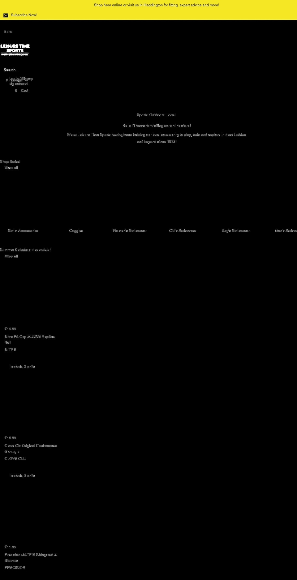 leisuretimesports.co.uk shopify website screenshot