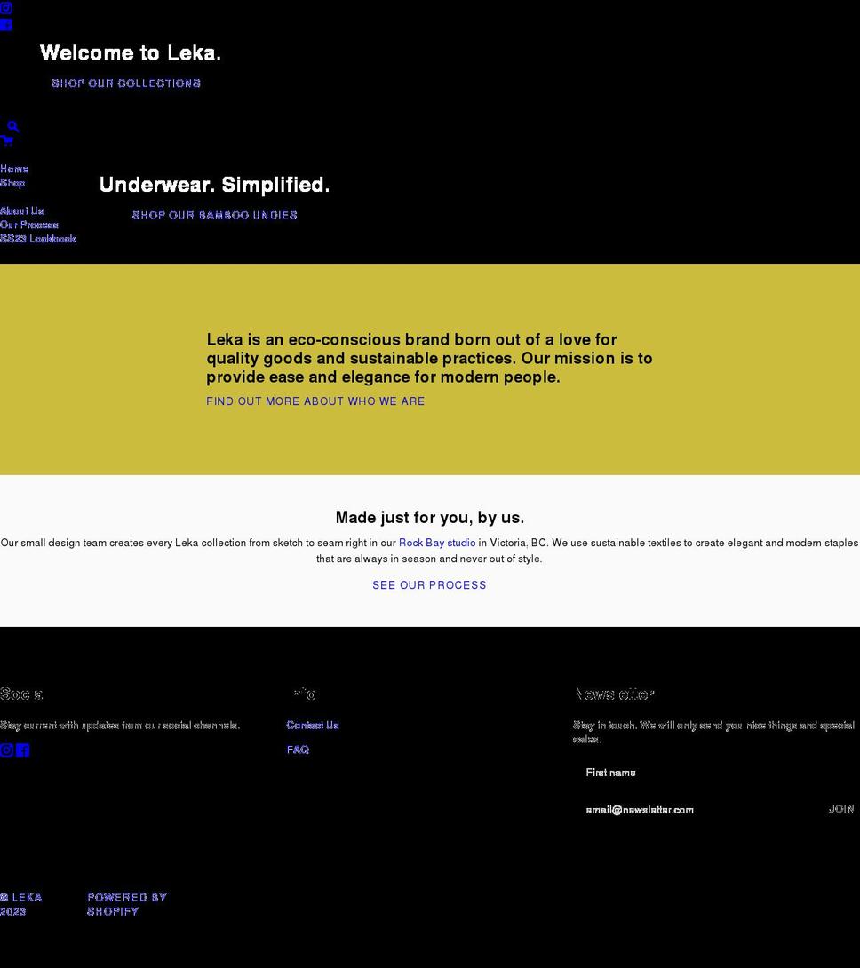 lekadesign.com shopify website screenshot