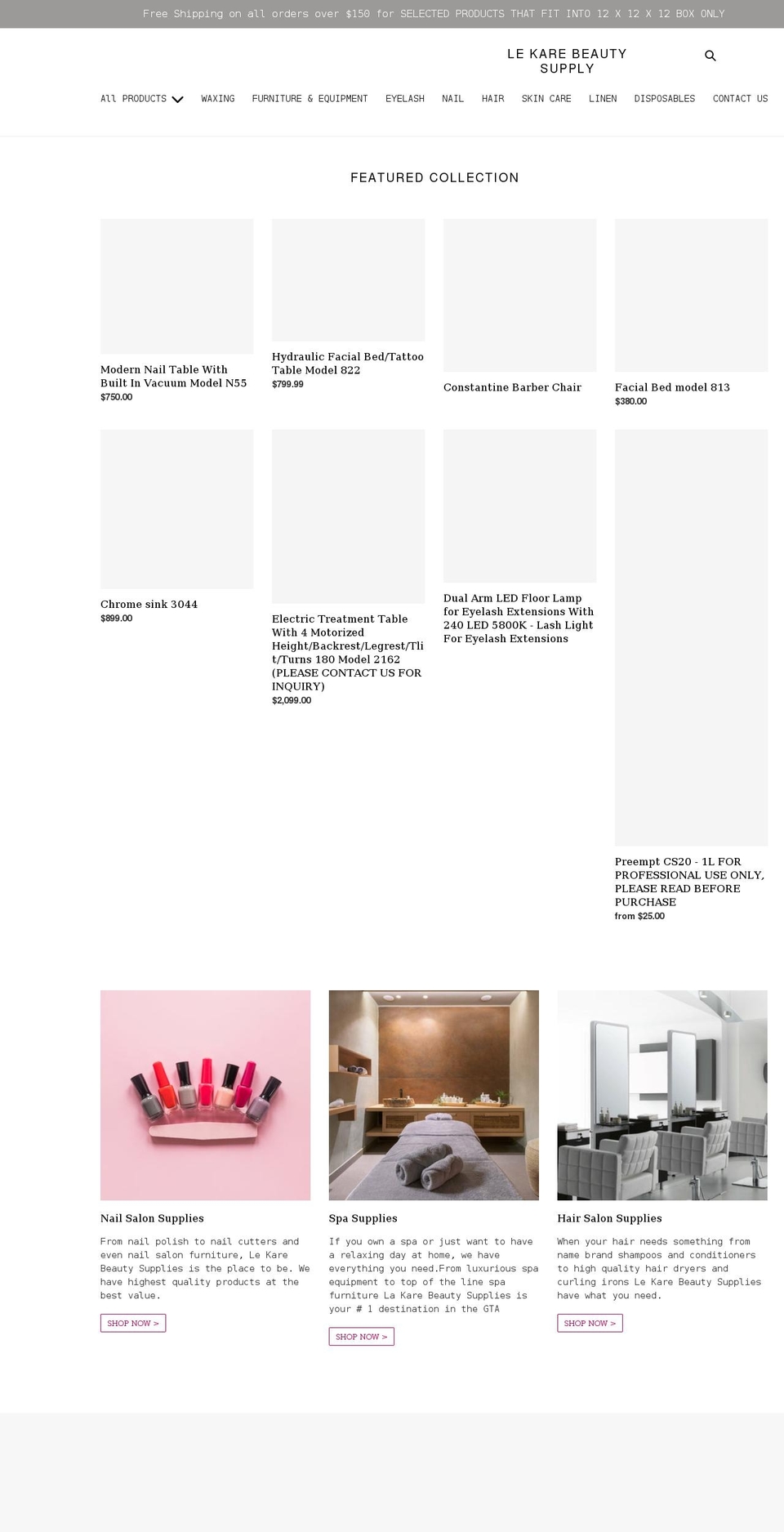 lekarebeautysupply.com shopify website screenshot