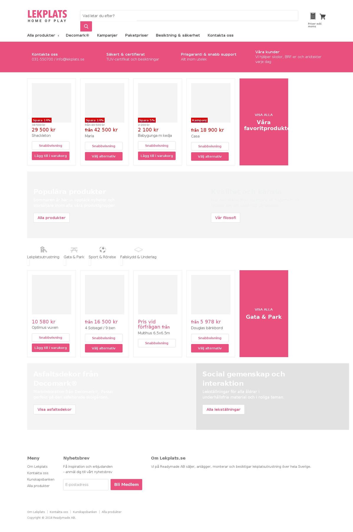 archive Shopify theme site example lekplats.se