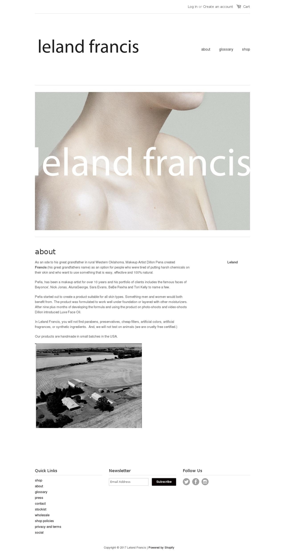 lelandfrancis.com shopify website screenshot