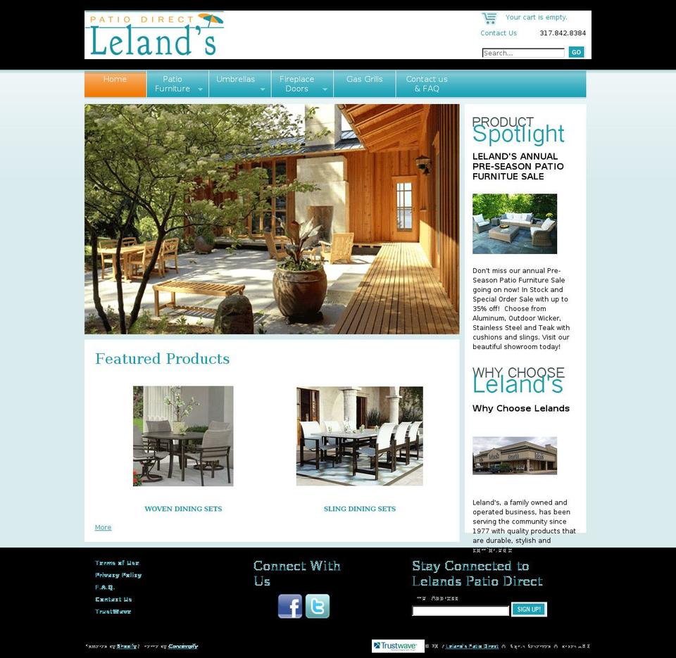 lelandspatio.com shopify website screenshot