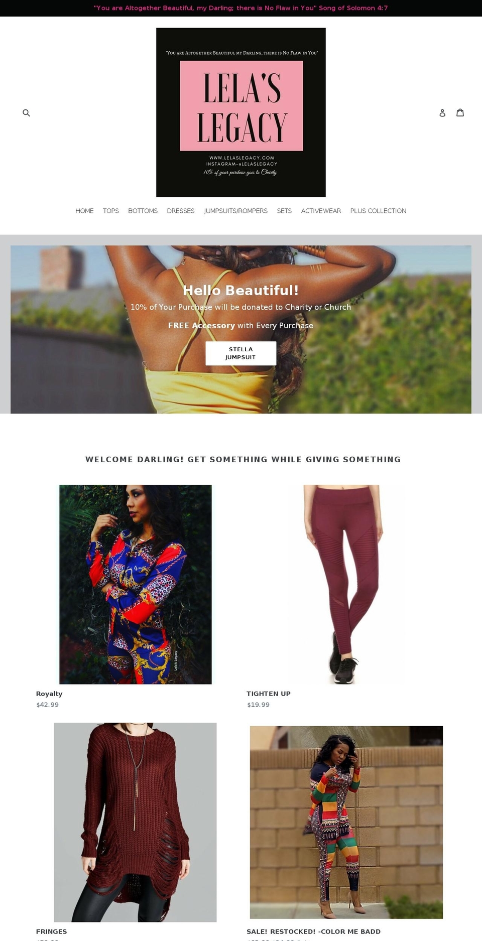 lelaslegacy.com — Shopify storefront screenshot