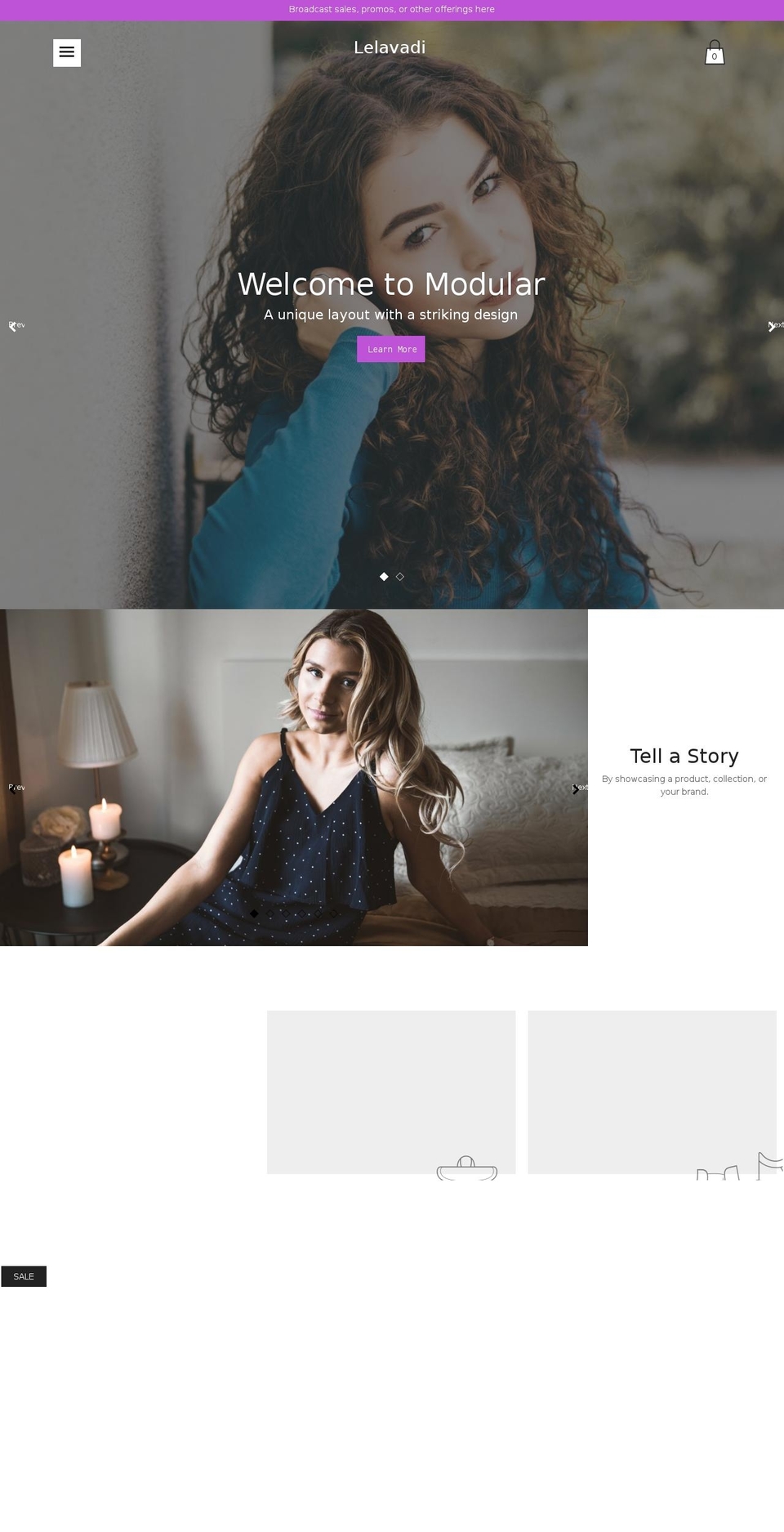 lelavadi.com shopify website screenshot