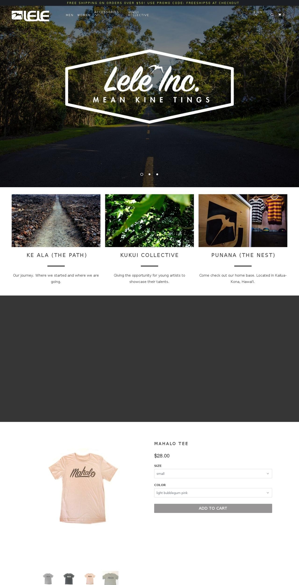 lelehi.com shopify website screenshot