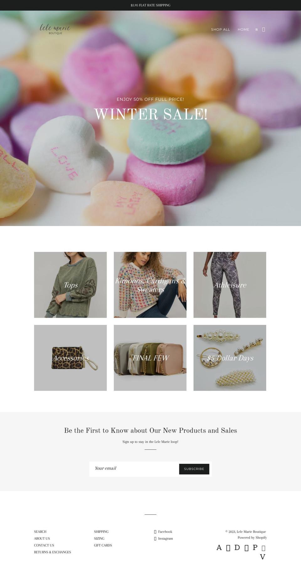 lelemarieboutique.com shopify website screenshot