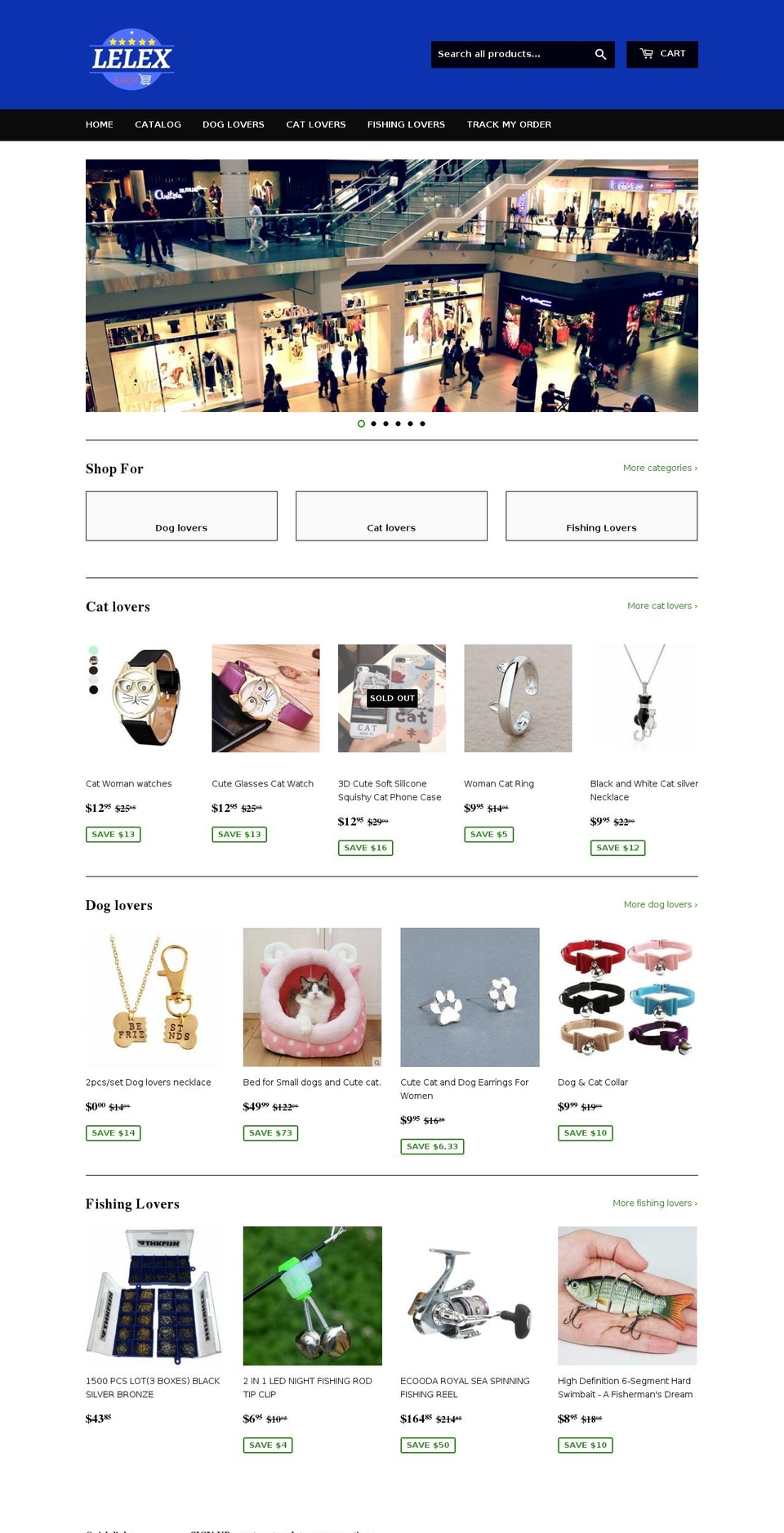 lelexshop.com shopify website screenshot
