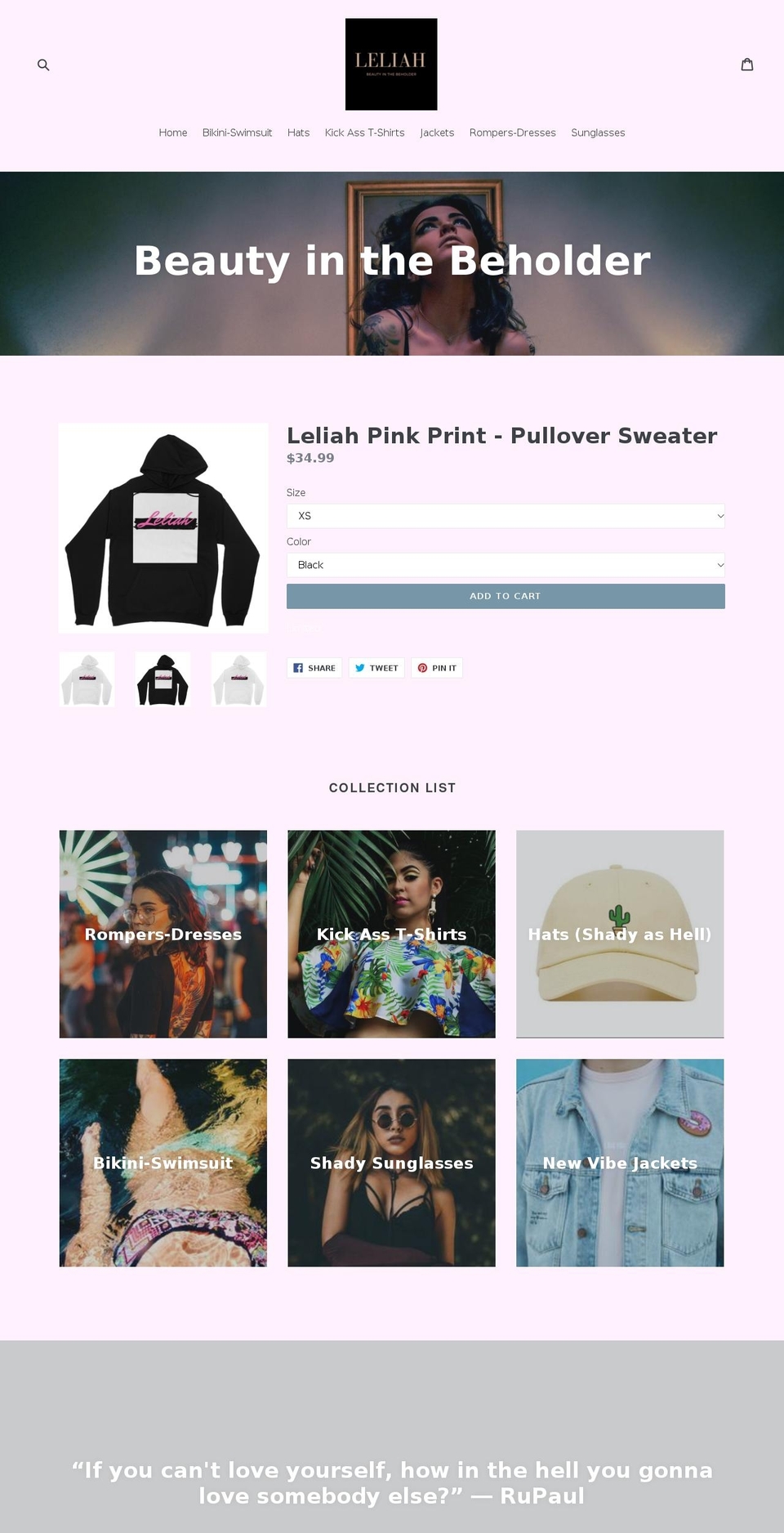 leliah.com — Shopify storefront screenshot