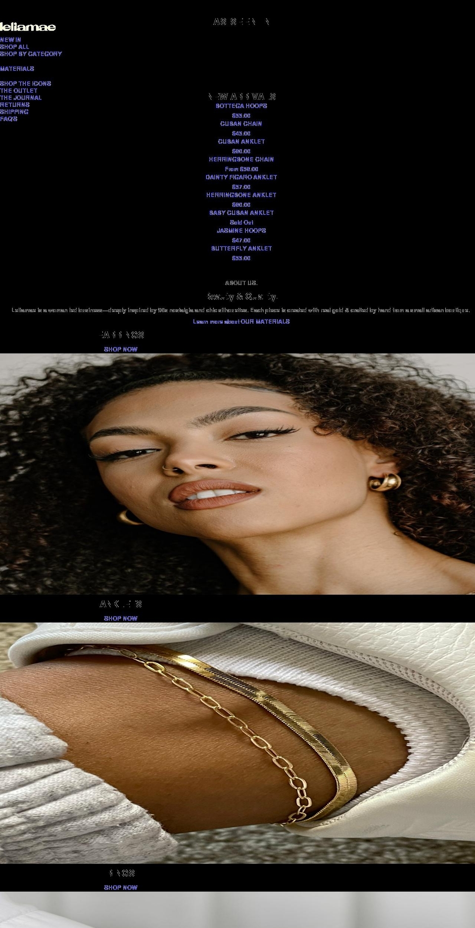 leliamae.com shopify website screenshot