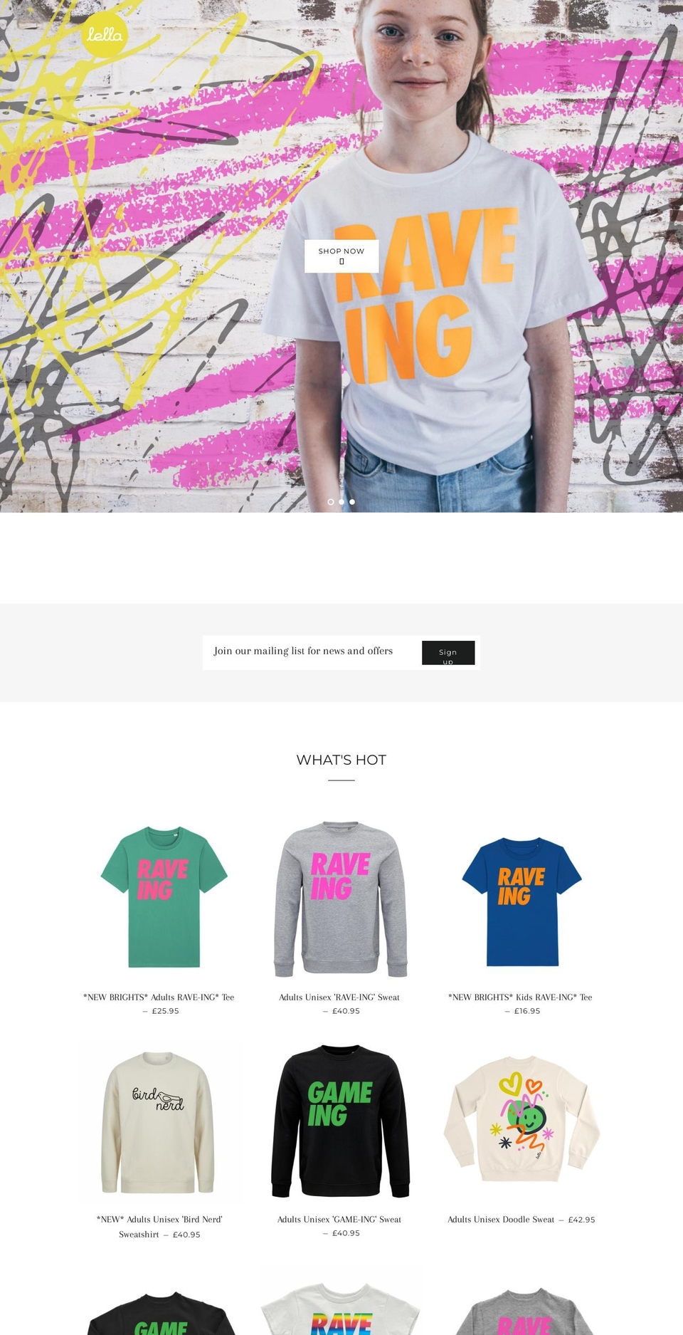 lella.co.uk shopify website screenshot