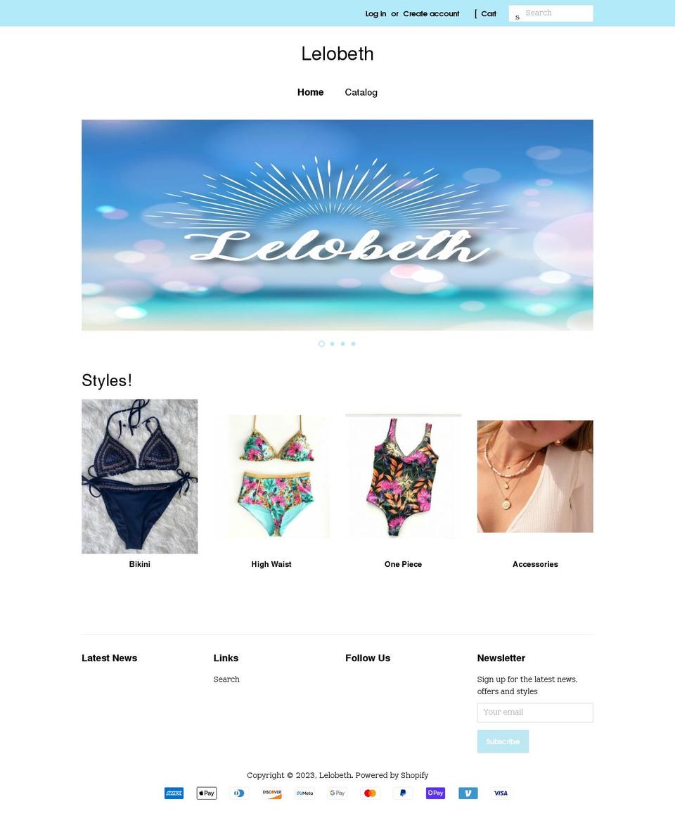 lelobeth.com shopify website screenshot