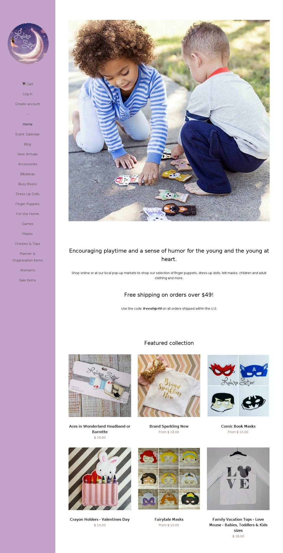 lelunastar.com shopify website screenshot