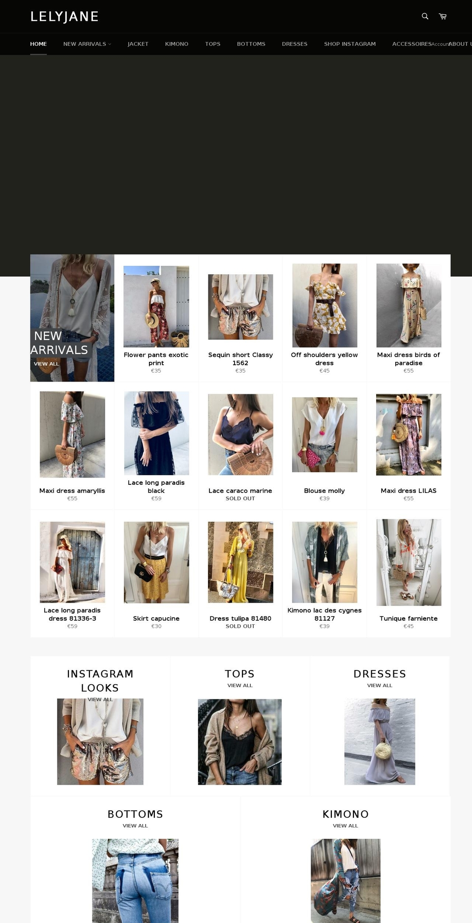 lelyjane.com — Shopify storefront screenshot