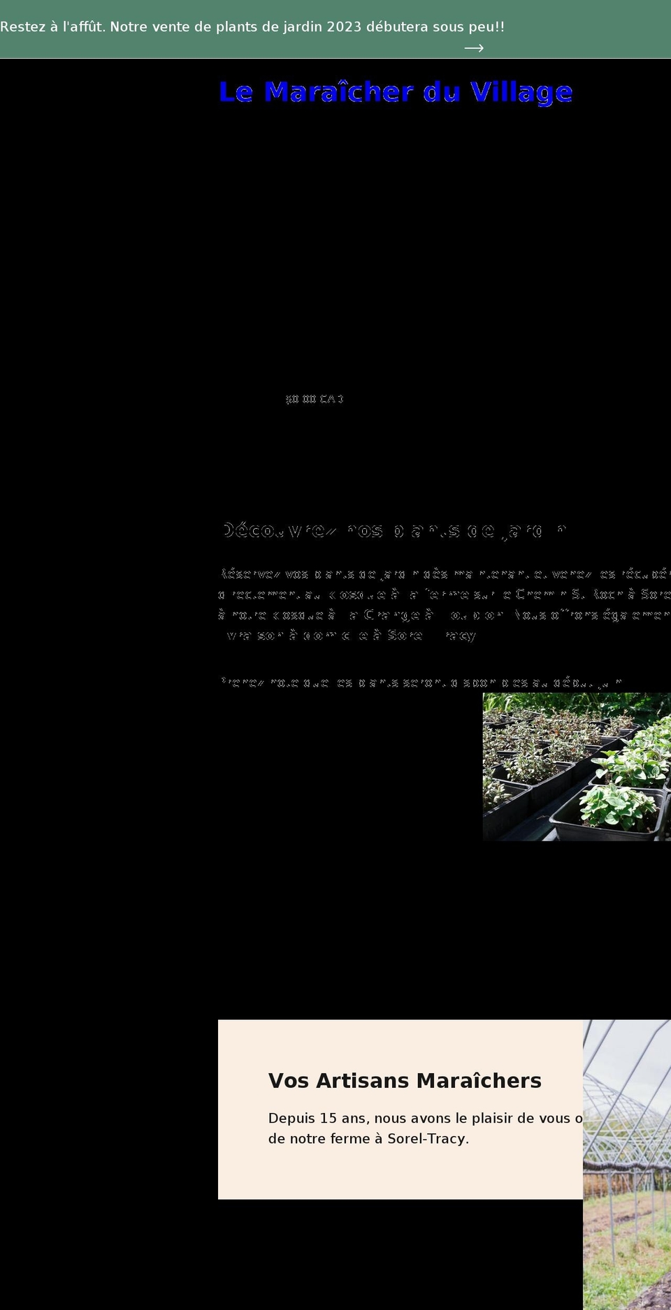 lemaraicherduvillage.com shopify website screenshot