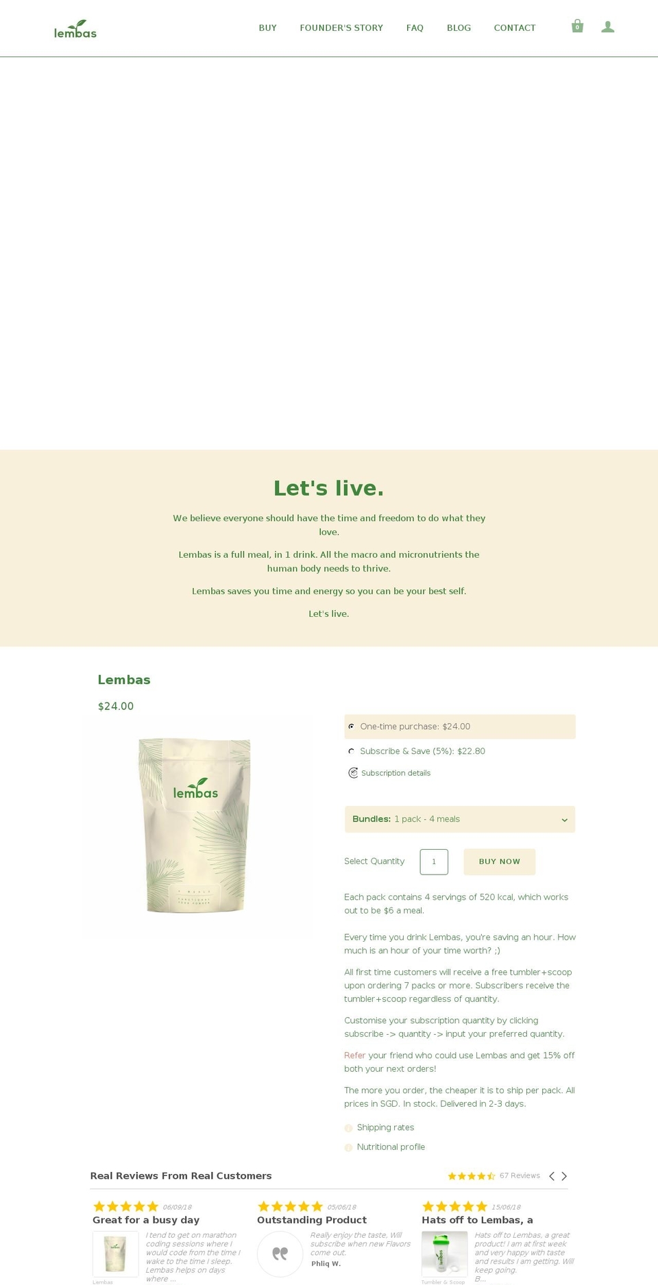 lembas.sg shopify website screenshot